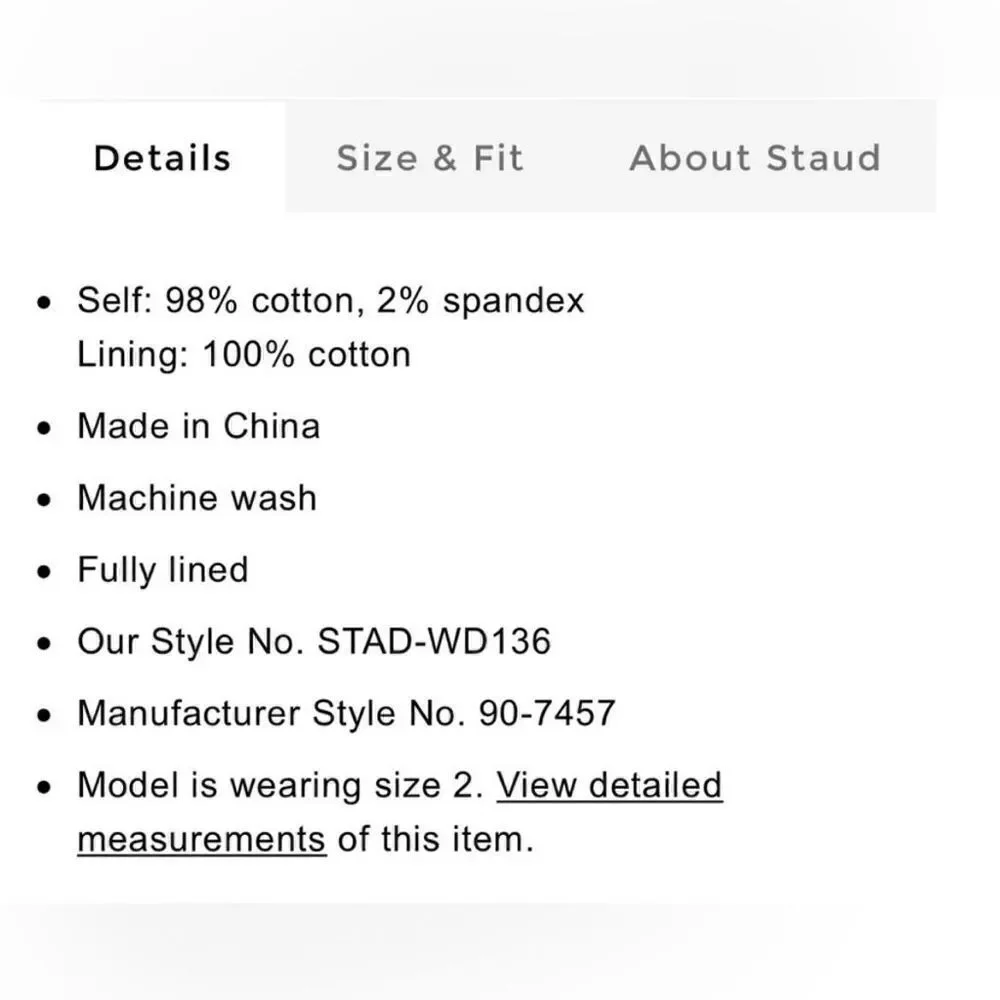 NWT STAUD Mini Elio Dress (Off Shoulder) - Picture 8 of 9